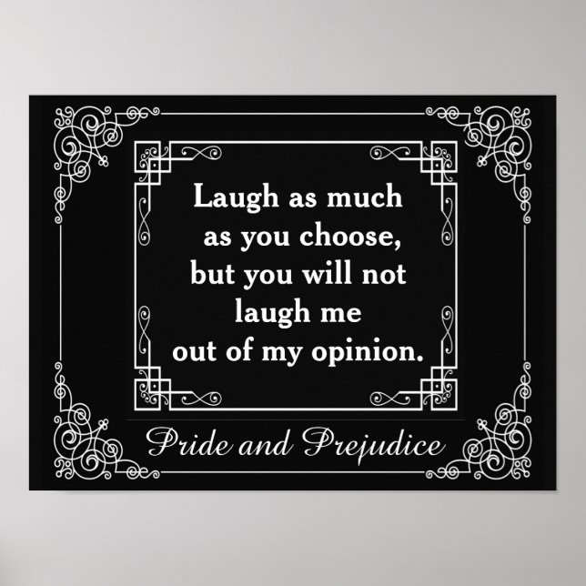 Pride and Prejudice Quote Jane Austen (Matte) Poster (Front)