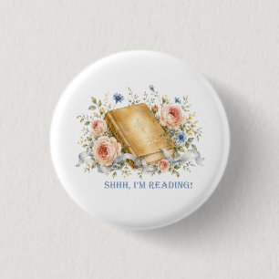 Pride and Prejudice Shhh I'm reading book lover 3 Cm Round Badge