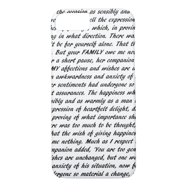 Pride and Prejudice Text Case-Mate iPhone Case (Back)