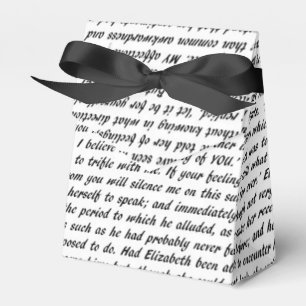 Pride and Prejudice Text Favour Box