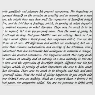 Pride and Prejudice Text Wrapping Paper