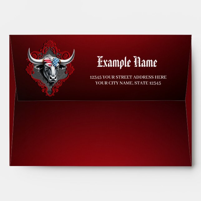 Pride and strength, an American bull  Envelope (Back (Top Flap))