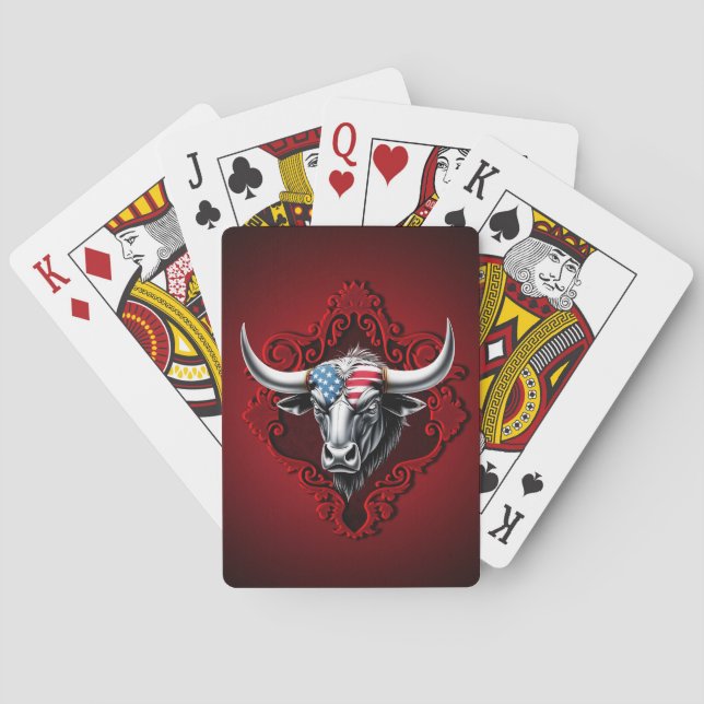 Pride and strength, an American bull  Playing Cards (Back)