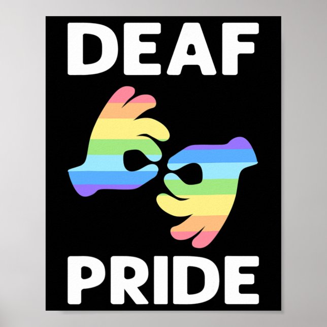Pride. Asl Awareness Hand Sign Language Deaf Pride (Front)