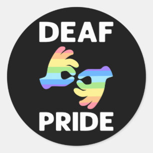 Pride. Asl Awareness Hand Sign Language Deaf Pride Classic Round Sticker