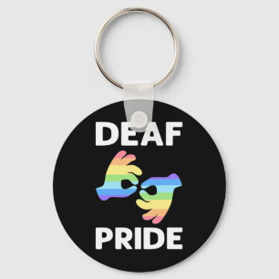 Pride. Asl Awareness Hand Sign Language Deaf Pride Key Ring
