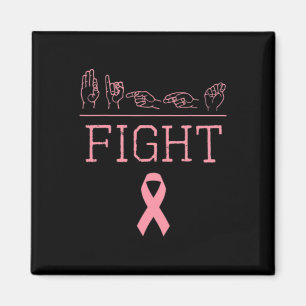 Pride Asl Fight Breast Cancer Awareness Ribbon Gif Magnet