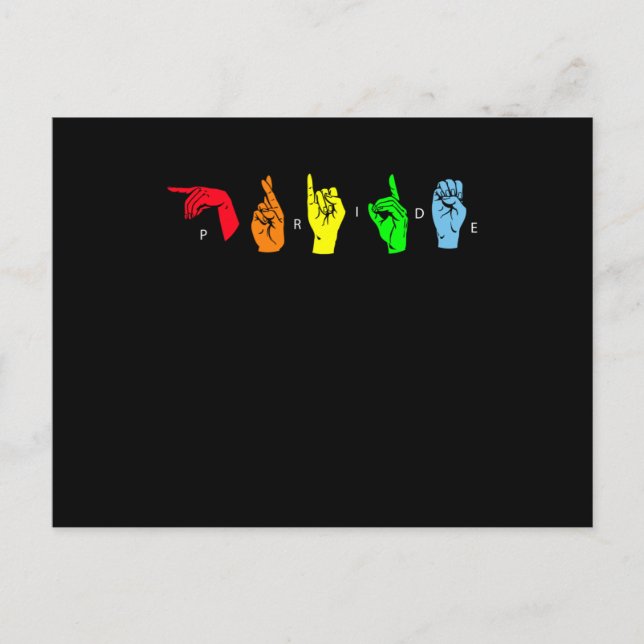 Pride ASL LGBTQ Sign Language Postcard (Front)
