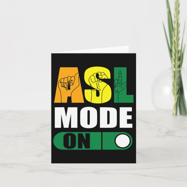 Pride Asl Mode On Proud Hand Sign Language  Card (Front)