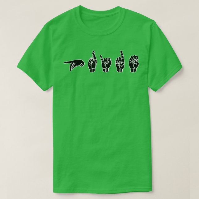 PRIDE ASL Sign Language Design 1 T-Shirt (Design Front)
