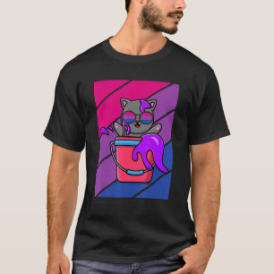 Pride Bisexual Flag Lgbtq Proud Ally Cat Pride Sup T-Shirt