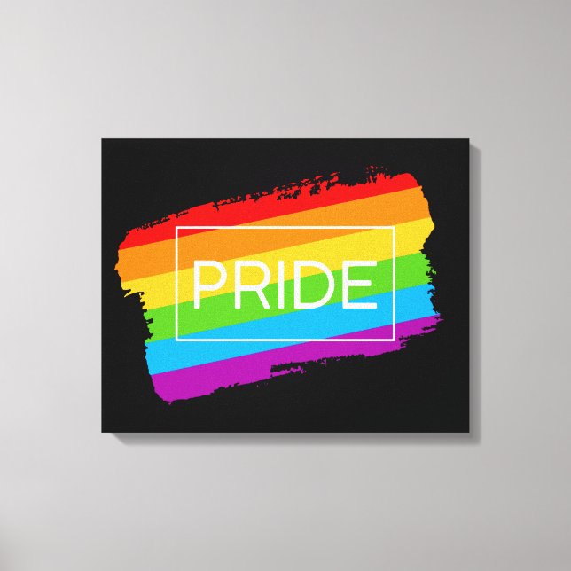 Pride Brushstroke Rainbow Canvas Print (Front)