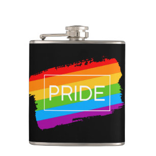Pride Brushstroke Rainbow Hip Flask
