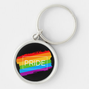 Pride Brushstroke Rainbow Key Ring