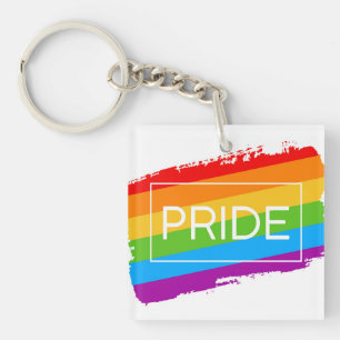 Pride Brushstroke Rainbow Key Ring