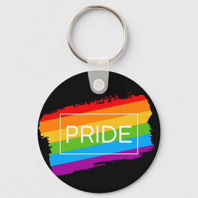 Pride Brushstroke Rainbow Key Ring (Front)