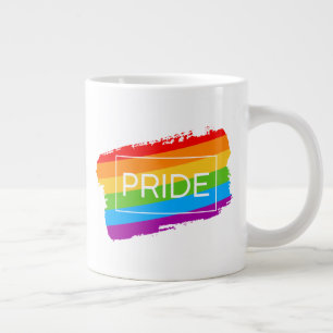 Pride Brushstroke Rainbow Large Coffee Mug