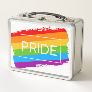 Pride Brushstroke Rainbow Metal Lunch Box