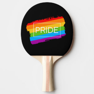 Pride Brushstroke Rainbow Ping Pong Paddle