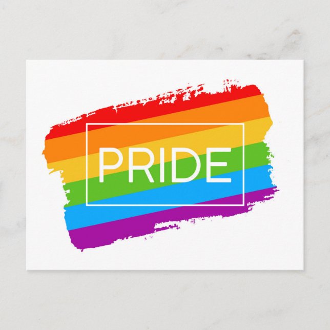 Pride Brushstroke Rainbow Postcard (Front)