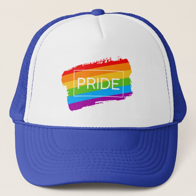 Pride Brushstroke Rainbow Trucker Hat (Front)