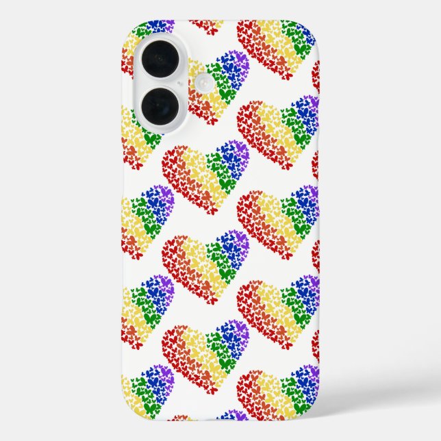 Pride Butterfly Heart– LGBTQ+ Flag Colours  Case-Mate iPhone Case (Back)