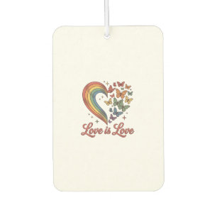Pride Butterfly Heart Love Is Love Shirt Design_1 Car Air Freshener