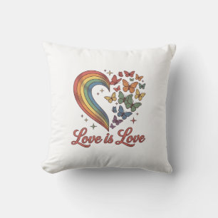 Pride Butterfly Heart Love Is Love Shirt Design_1 Cushion