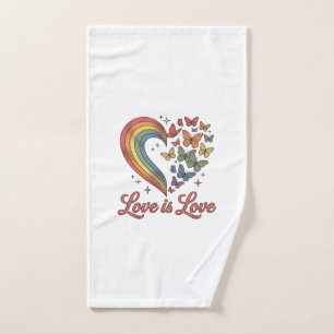 Pride Butterfly Heart Love Is Love Shirt Design_1 Hand Towel
