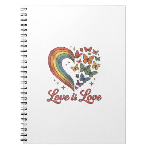 Pride Butterfly Heart Love Is Love Shirt Design_1 Notebook