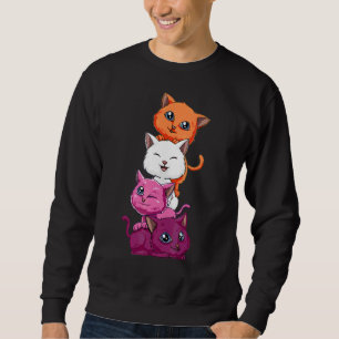 Pride Cat Lgbt Flag Gay Lesbian Trans Flag Cute Ca Sweatshirt