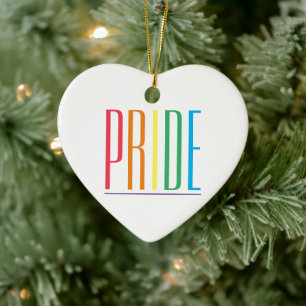 PRIDE Ceramic Heart Ornament