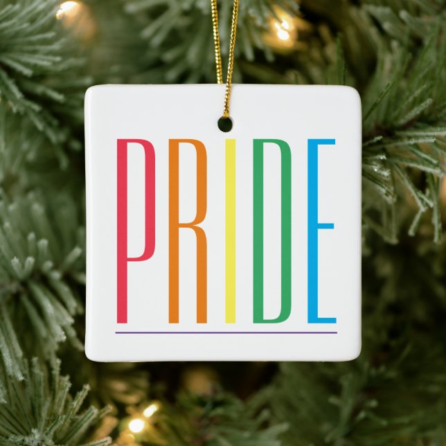 PRIDE Ceramic Square Ornament (Tree)