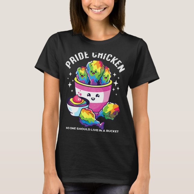 Pride Chicken  Chicken Lgbt Support T-Shirt (Front)