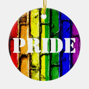 PRIDE Christmas Ornament Rainbow Brick