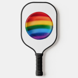 Pride colors pickleball paddle