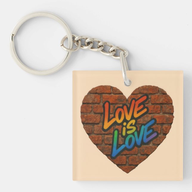 Pride Colourful Love is Love Key Ring (Front)
