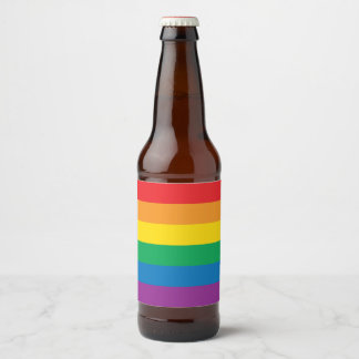Pride | Colourful Rainbow Design Beer Bottle Label