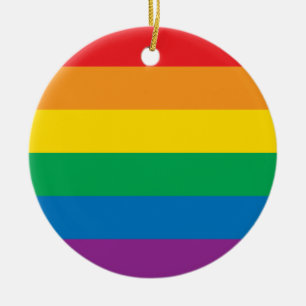 Pride   Colourful Rainbow Design Ceramic Tree Decoration