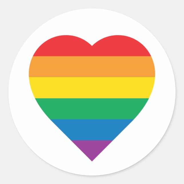 Pride | Colourful Rainbow Design Classic Round Sticker (Front)