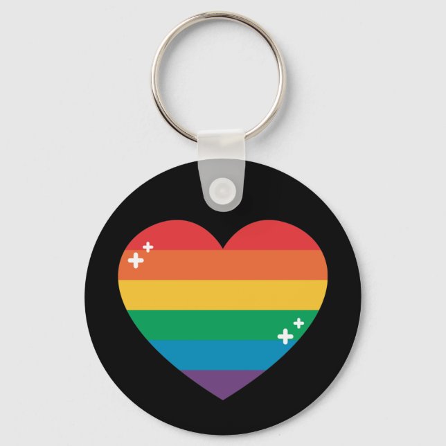 Pride | Colourful Rainbow Design Key Ring (Front)