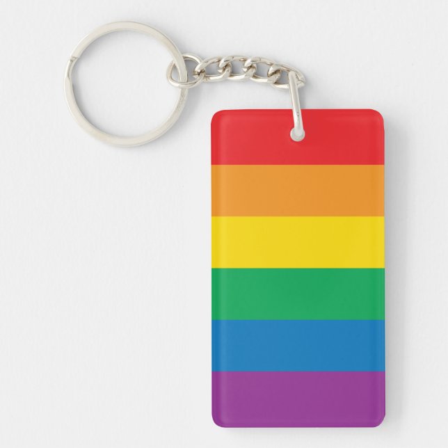 Pride | Colourful Rainbow Design Key Ring (Front)
