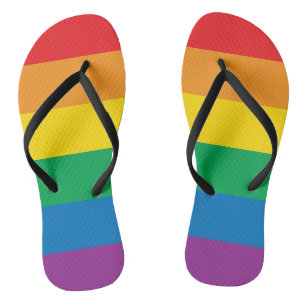 Pride   Colourful Rainbow Design Thongs