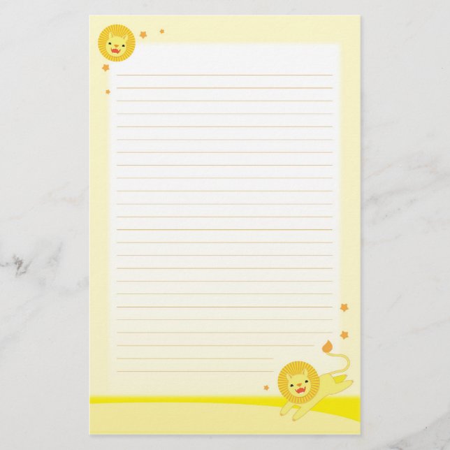 Pride cute lion stationary paper (Front)