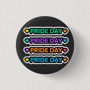 Pride day. LGBT+Pride. Rainbow heart.      3 Cm Round Badge