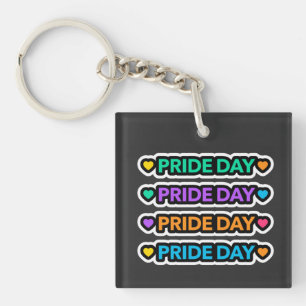 Pride day. LGBT+Pride. Rainbow heart.      Key Ring