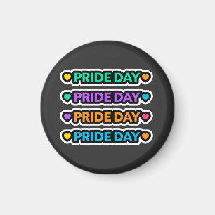 Pride day. LGBT+Pride. Rainbow heart.      Magnet