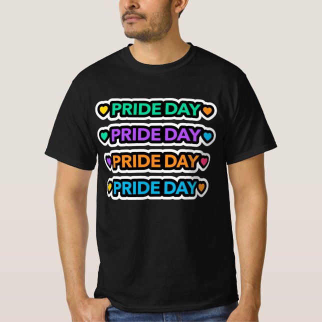 Pride day. LGBT+Pride. Rainbow heart.     T-Shirt (Front)