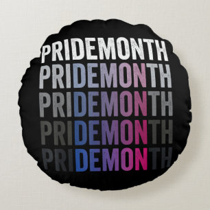 Pride Demon Bisexual Bi Pride Month LGBTQ Gay Lesb Round Cushion
