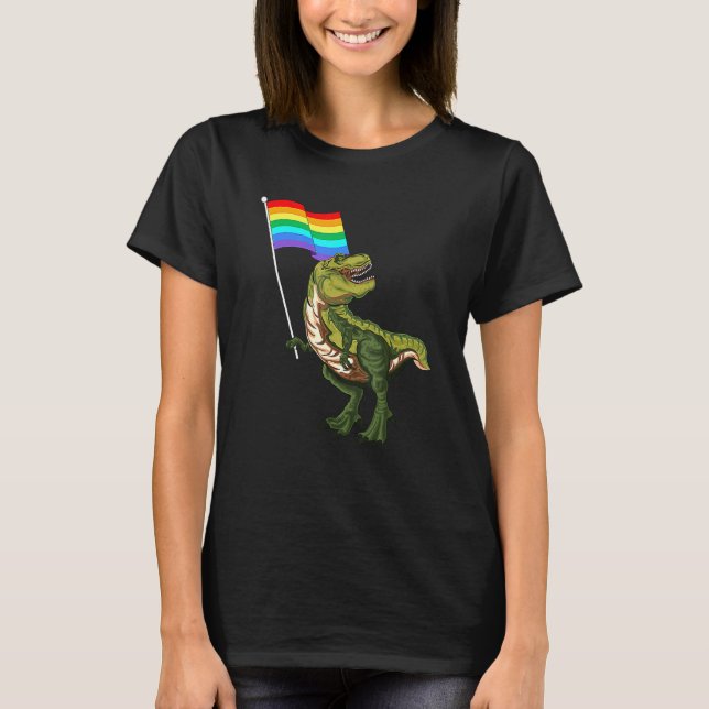 Pride Dinosaur Lgbt Gay Lesbian Transgender Trans  T-Shirt (Front)